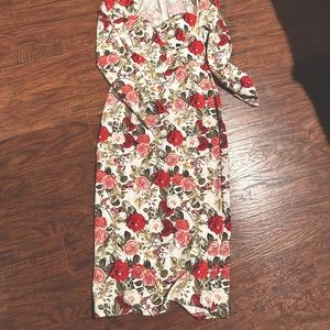 Never worn before long sleeve floral dress with slit on the back from Shein